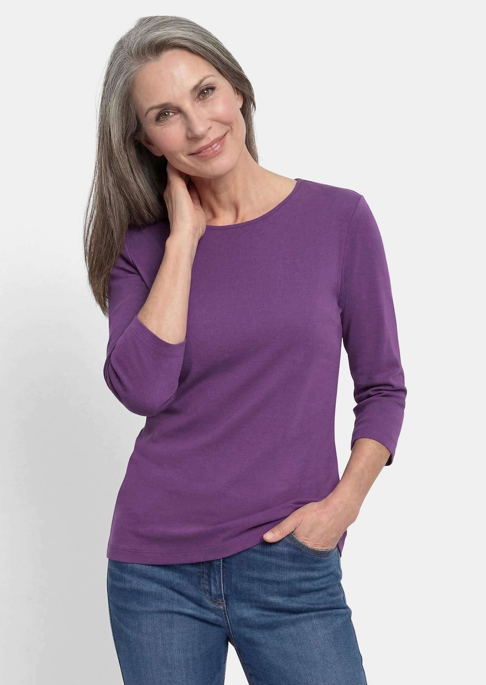 Basic Shirt mit U-Boot-Ausschnitt