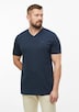 Baumwoll-T-Shirt mit Logo-Print und V-Neck