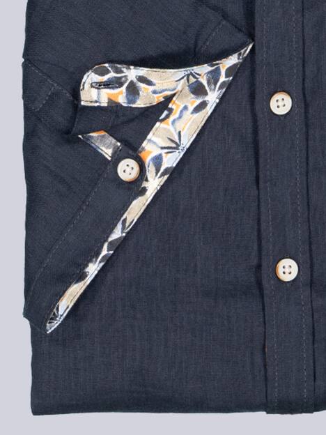 engbers Herren Kurzarm-Hemd aus Leinen , Saphirblau