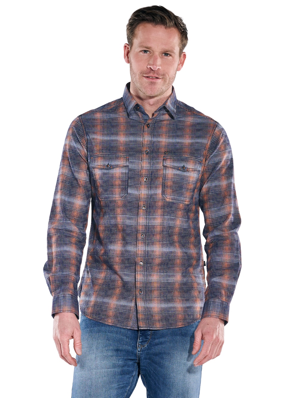 engbers Herren Karohemd , Dunkelorange