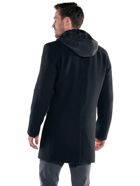 engbers Herren Mantel mit heraustrennbarem Inlet , Schwarz
