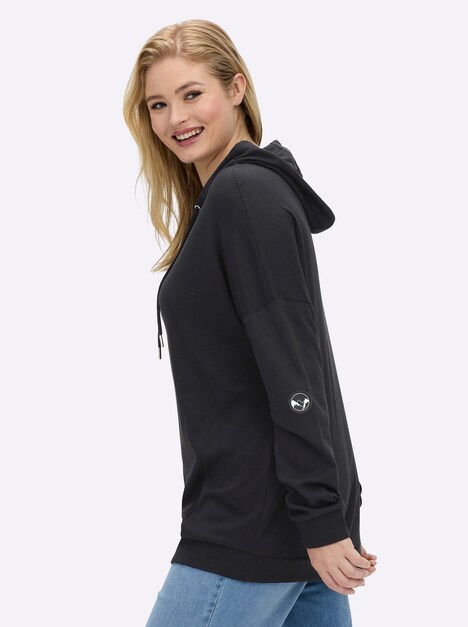 Sweatshirt Langarm Uni Mit Kapuze