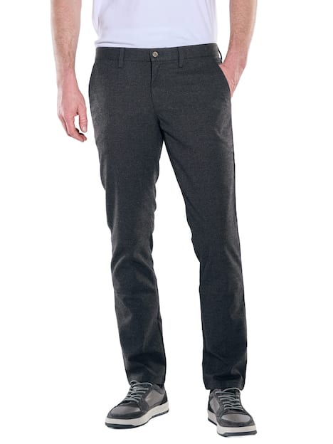engbers Herren Chino strukturiert , Granitgrau