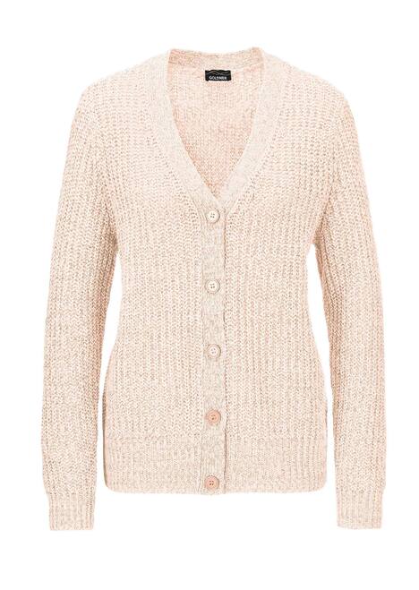 Langarm Strickjacke mit V-Ausschnitt