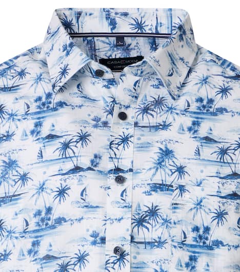 Freizeithemd Kurzarm Print Comfort Fit