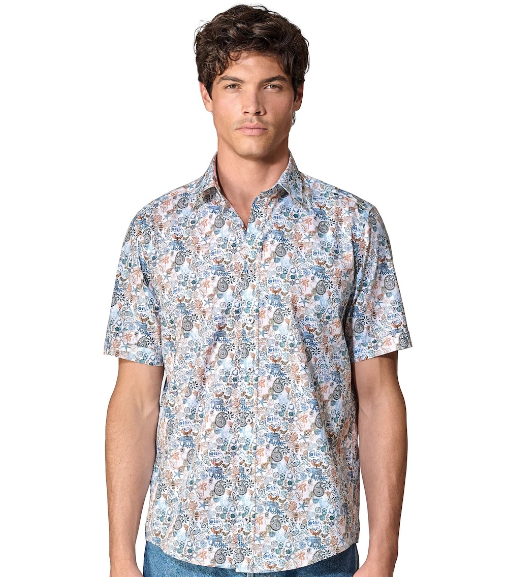 Freizeithemd Kurzarm Print Casual Fit
