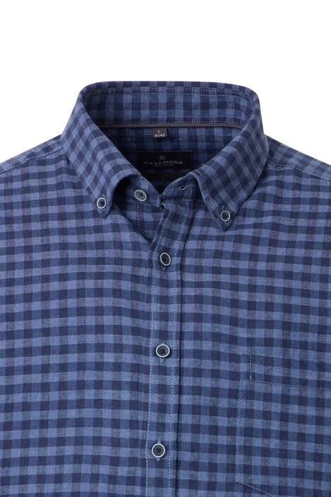 Leinenhemd Kurzarm kariert Casual Fit