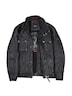 Herren Lederjacke mit herausnehmbarem Inlet , Schwarz
