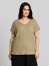 Loose Fit T-Shirt im Material-Mix