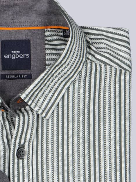 engbers Herren Hemd gemustert , Oliv