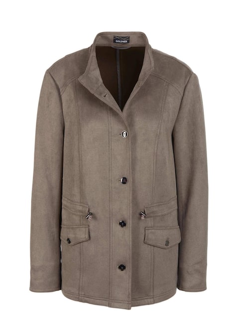 GOLDNER Imitatieleren blazer Blazer in zachte suÃ¨delook