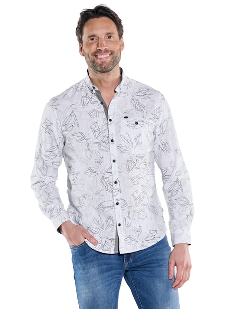 engbers Herren Langarm-Hemd gemustert , Hellgruen