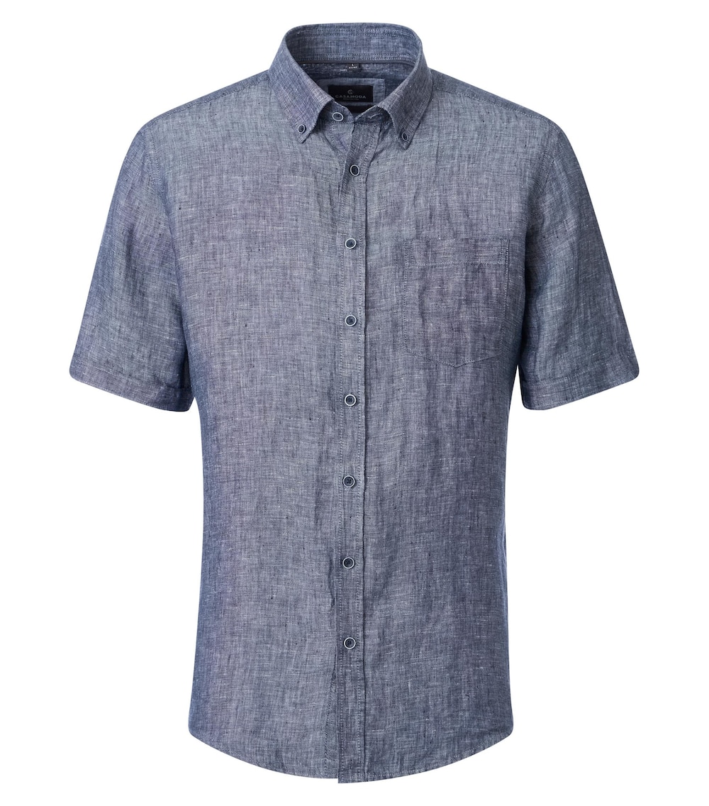 Leinenhemd Kurzarm uni Casual Fit