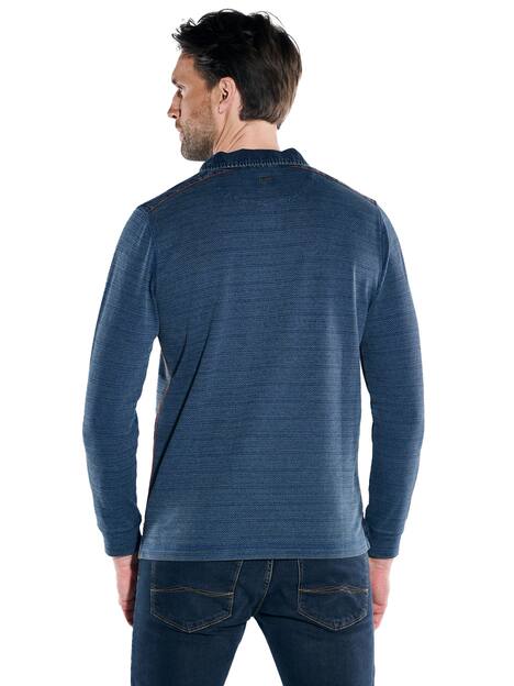 engbers Herren Langarm-Shirt mit Polo-Kragen , Royalblau