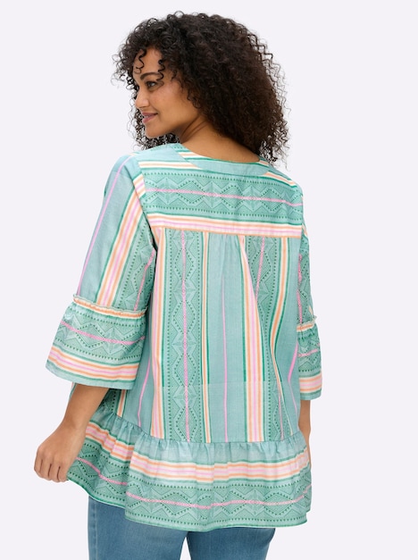 Tunika 3/4-Arm Ohne Kragen