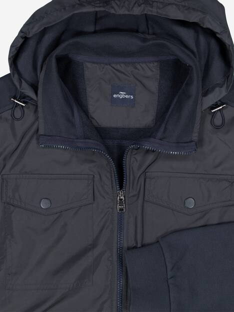 engbers Herren Baumwoll-Jacke mit Kapuze , Saphirblau