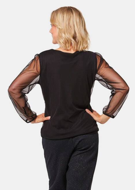 Shirt mit Paillettenstickerei