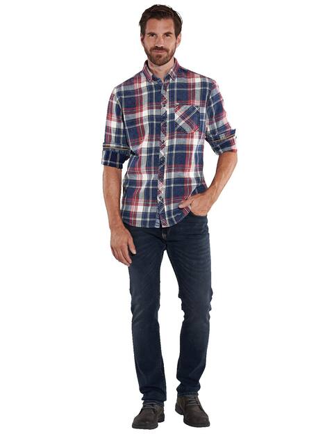 engbers Herren Langarm-Hemd kariert , Rot