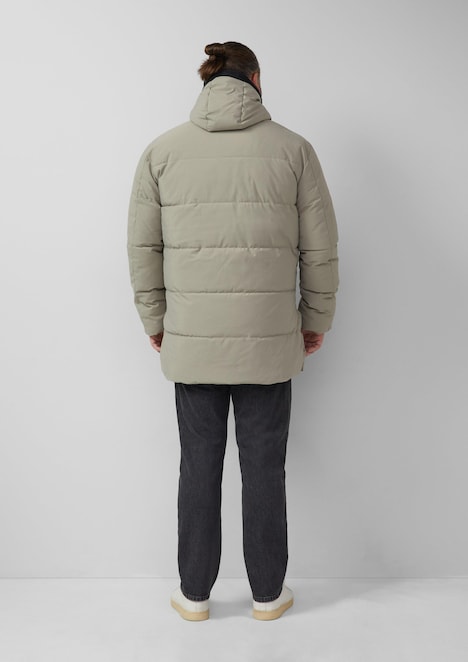 Wasserabweisender Puffer-Parka mit Kapuze und sportiven Details