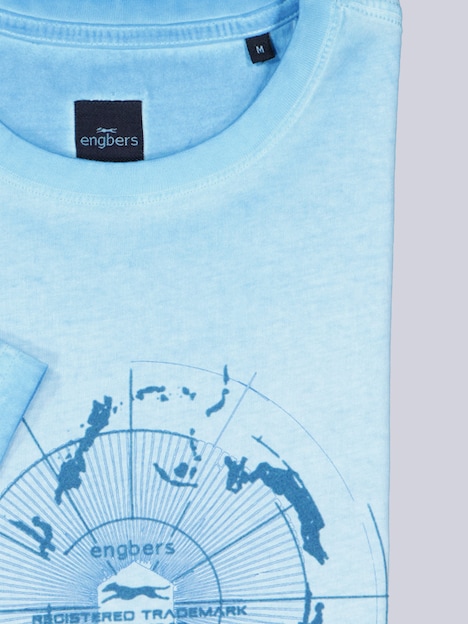 Herren T-Shirt mit Print , Hellblau