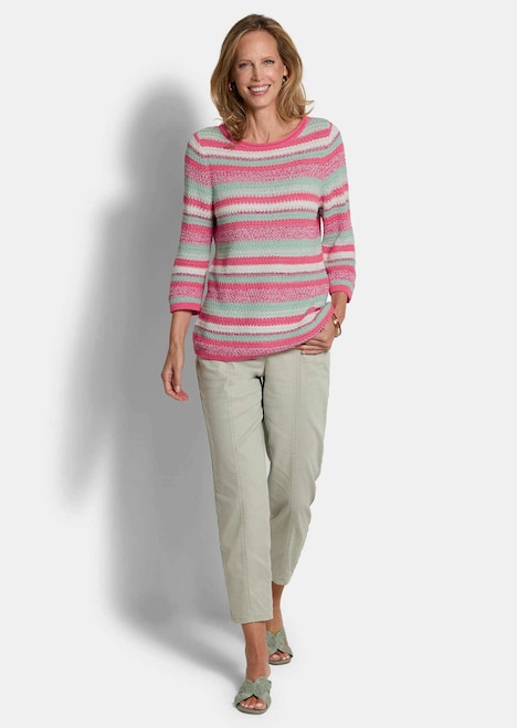 Baumwollpullover mit Ringel-Muster