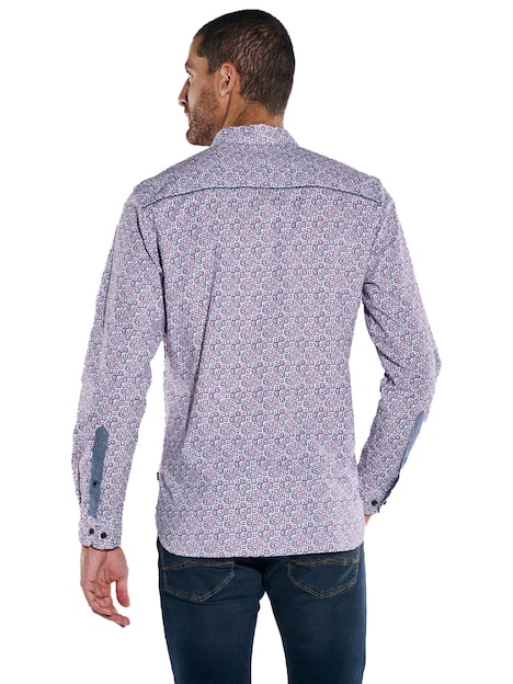 Herren Hemd langarm , Magenta