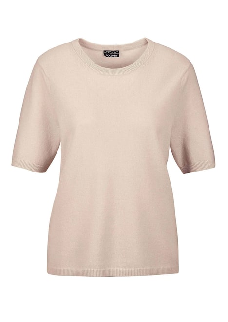 Halbarmpullover mit Rundhals aus Kaschmir