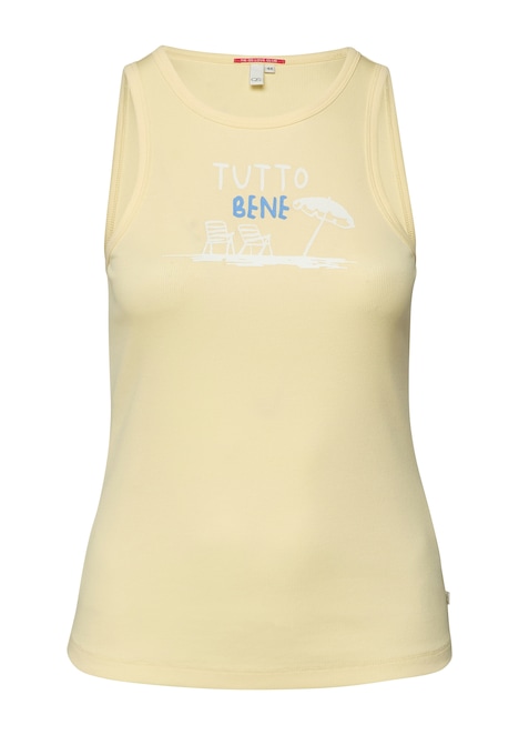 geripptes Tanktop mit Print