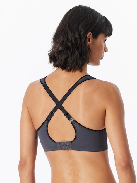 Schiesser Damen Sport-BH Softcup - anthrazit