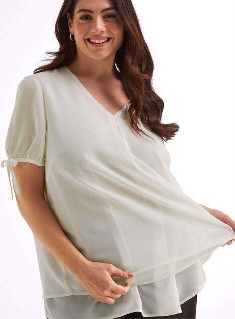 Tunika Kurzarm Ohne Kragen