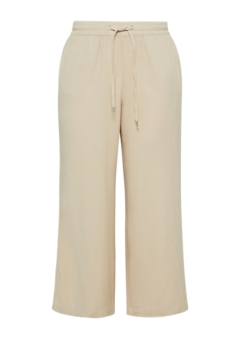 Leinenmix Hose mit weitem Bein