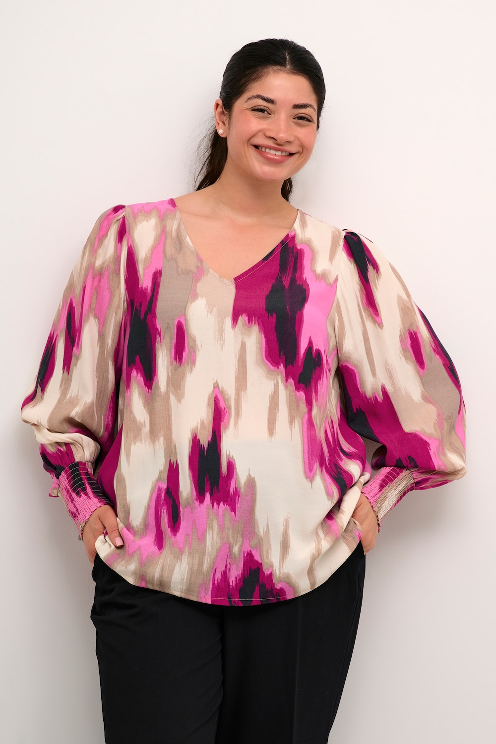 Langarm-Bluse Regular fit