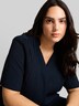 Crinkle Bluse mit V-Ausschnitt