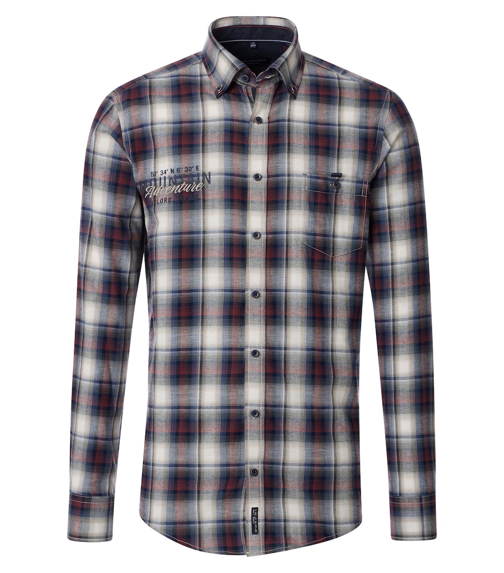 Flanellhemd kariert Casual Fit