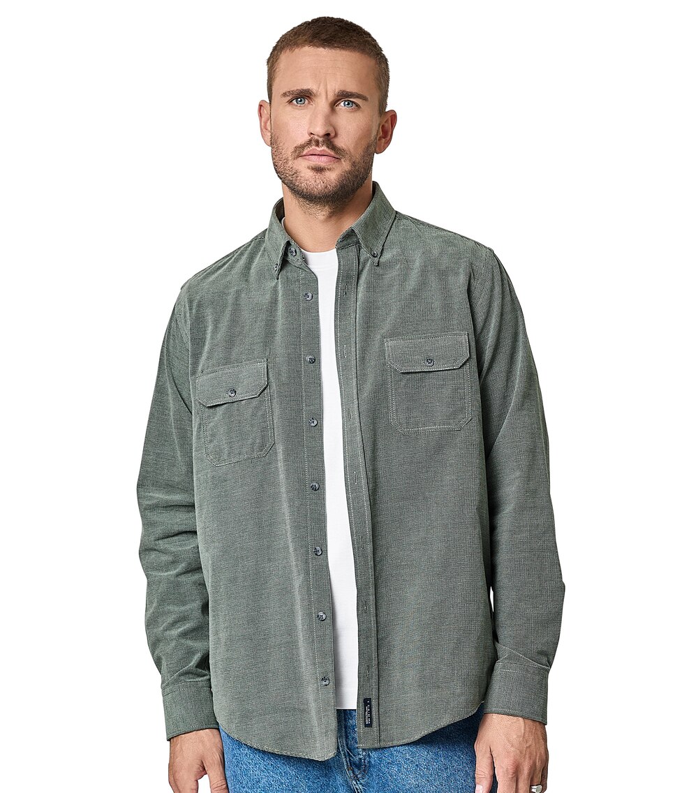 Hemdjacke uni Casual Fit