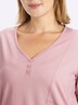 Halbarmshirt Longshirt mit gerundetem Saum Kurzarm