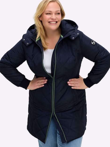 Steppjacke Langarm Uni Mit Kapuze