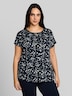 T-Shirt im Material-Mix