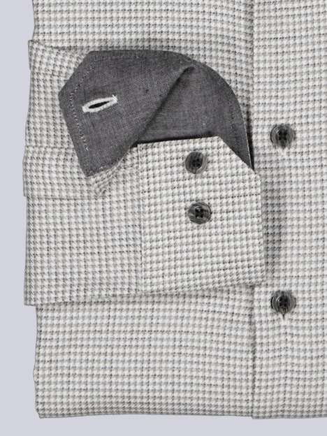 Herren Hemd mit Hahnentrittmuster , Beige