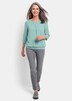 Chiffon-Shirt mit 3/4-Arm, Rundhals