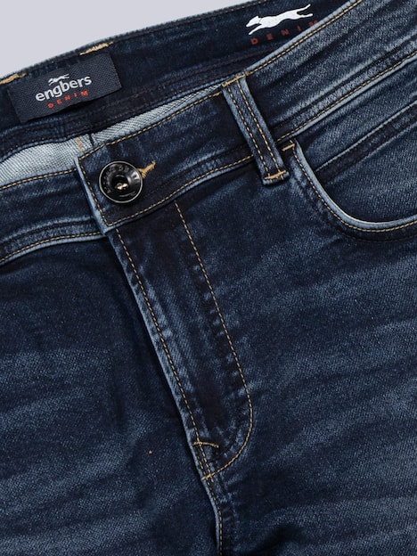 engbers Herren Super-Stretch-Jeans regular , Indigoblau
