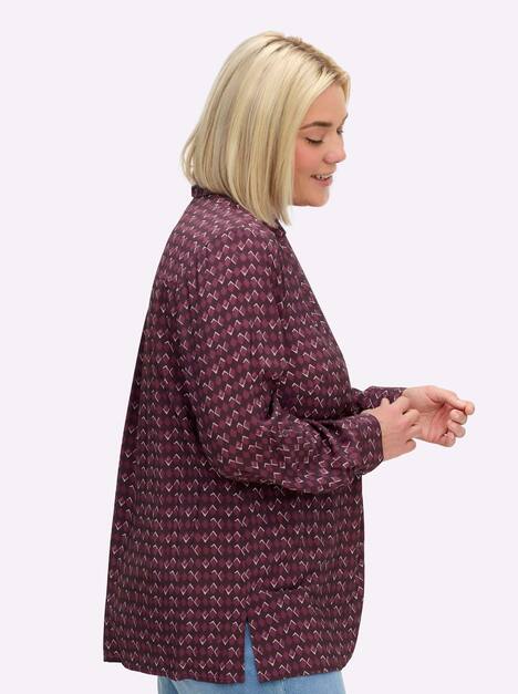 Tunika Langarm Sonstiges Muster Hemdkragen