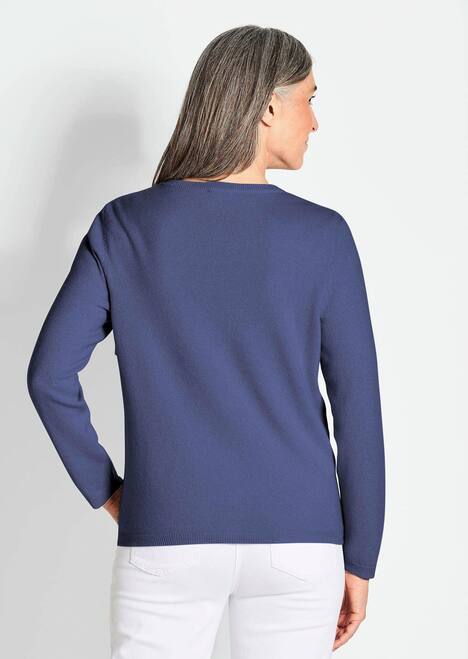 Kaschmirstrickjacke mit Rundhals