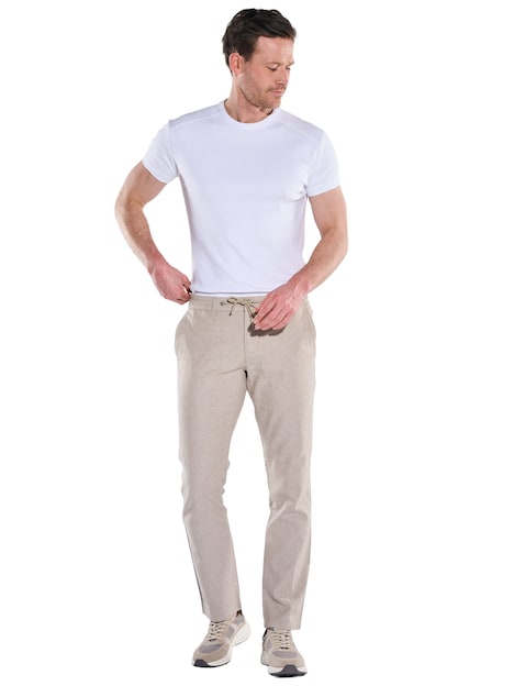 Herren Chino mit Leinenanteil , Braunbeige