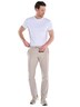 Herren Chino mit Leinenanteil , Braunbeige