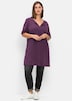 Longshirt Kurzarm Uni Ohne Kragen