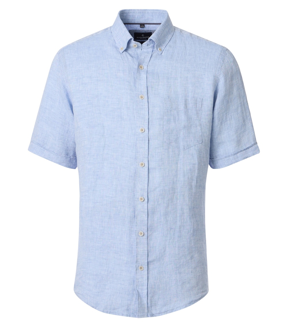 Leinenhemd Kurzarm uni Casual Fit