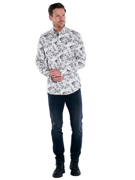 engbers Herren Langarm-Hemd gemustert , Anthrazit