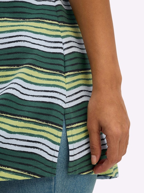 Longshirt Kurzarm Ohne Kragen