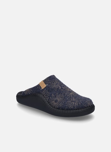 Damen Hausschuh Monaco D 04, dunkelblau-kombi